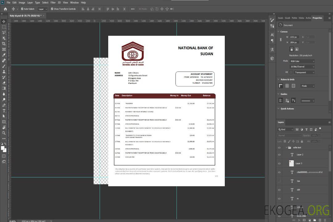 Modèle de relevé bancaire de la Banque nationale du Soudan du Soudan au format Word et PDF template Modèle de relevé bancaire de la Banque nationale du Soudan du Soudan au format Word et PDF template